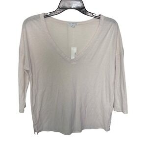 Standard‎ James Perse Scoop Neck Talc Shirt Size 1/Small 3/4 Sleeve NEW